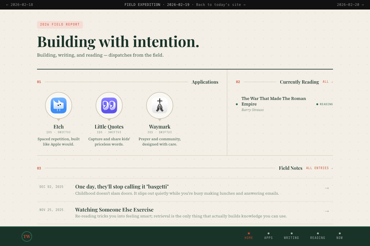 Screenshot of the FIELD EXPEDITION design