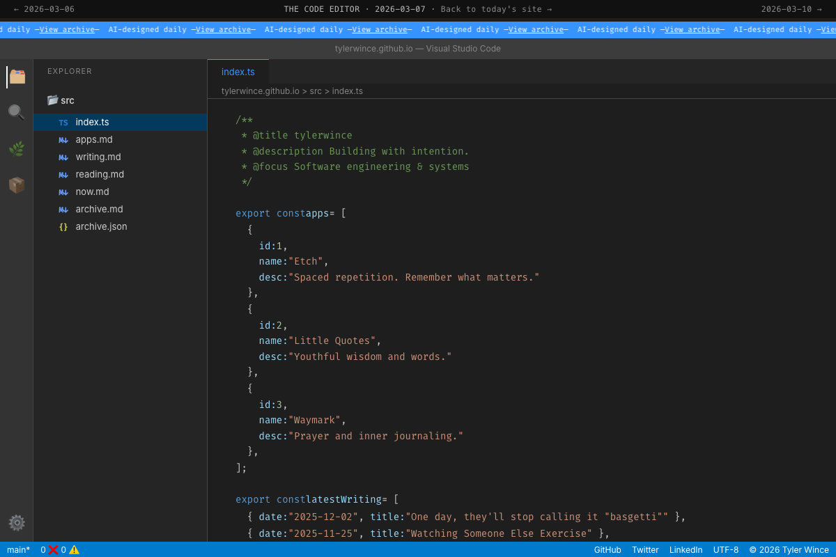 Screenshot of the THE CODE EDITOR design