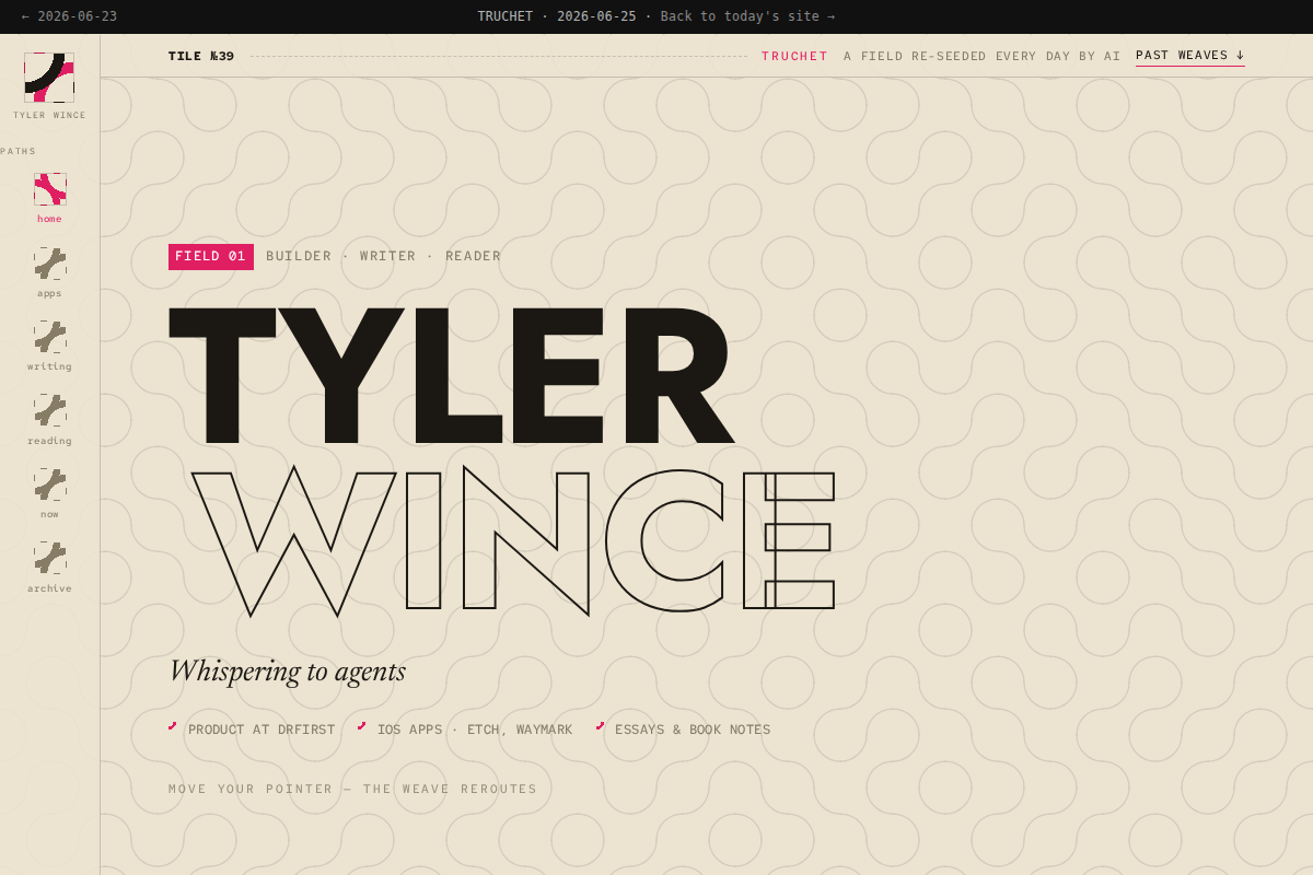 Screenshot of the TRUCHET design